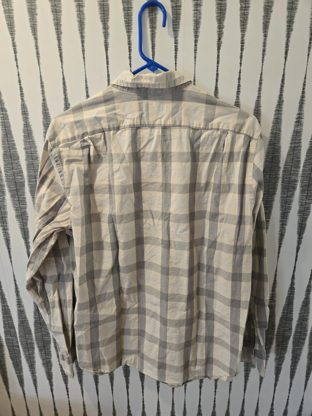 J. Crew Light Beige and Gray Plaid Button-Down Shirt